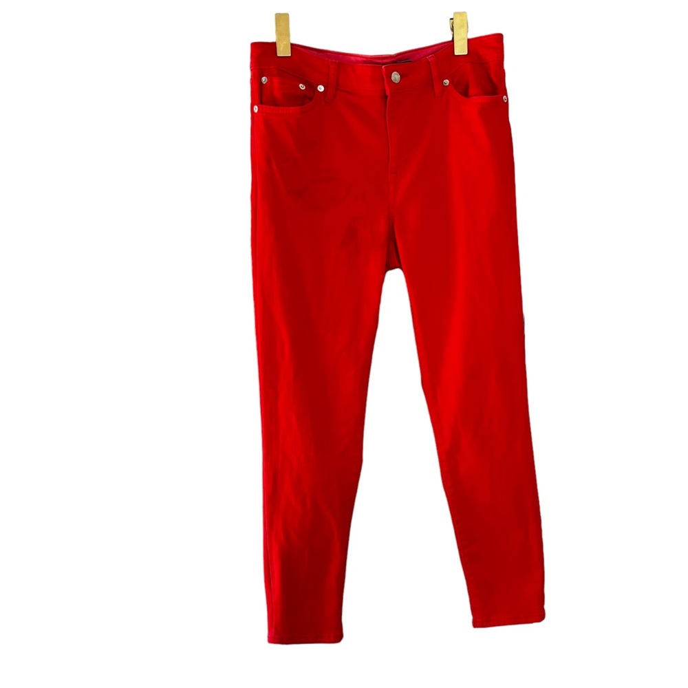 LAUREN Ralph Lauren Black Label (flawed) Red Premier Skinny Crop Pants size 10
